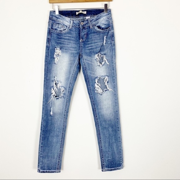 ZCO Distressed Acid Wash Stretchy Jeans Retro Style Size 3 - Picture 1 of 7